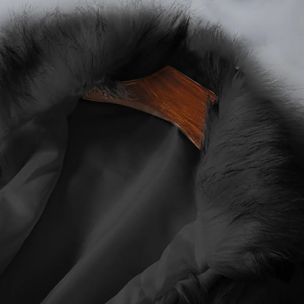 Cappotto Gilet di lana  pelliccia sintetica Colletto alla coreana