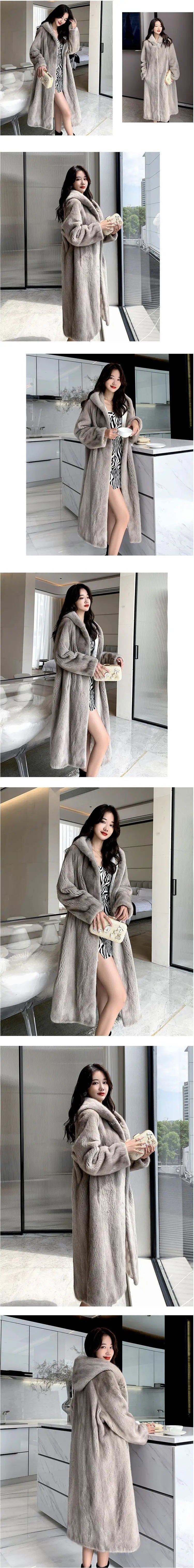 Cappotto lungo in pelliccia sintetica casual invernale donna