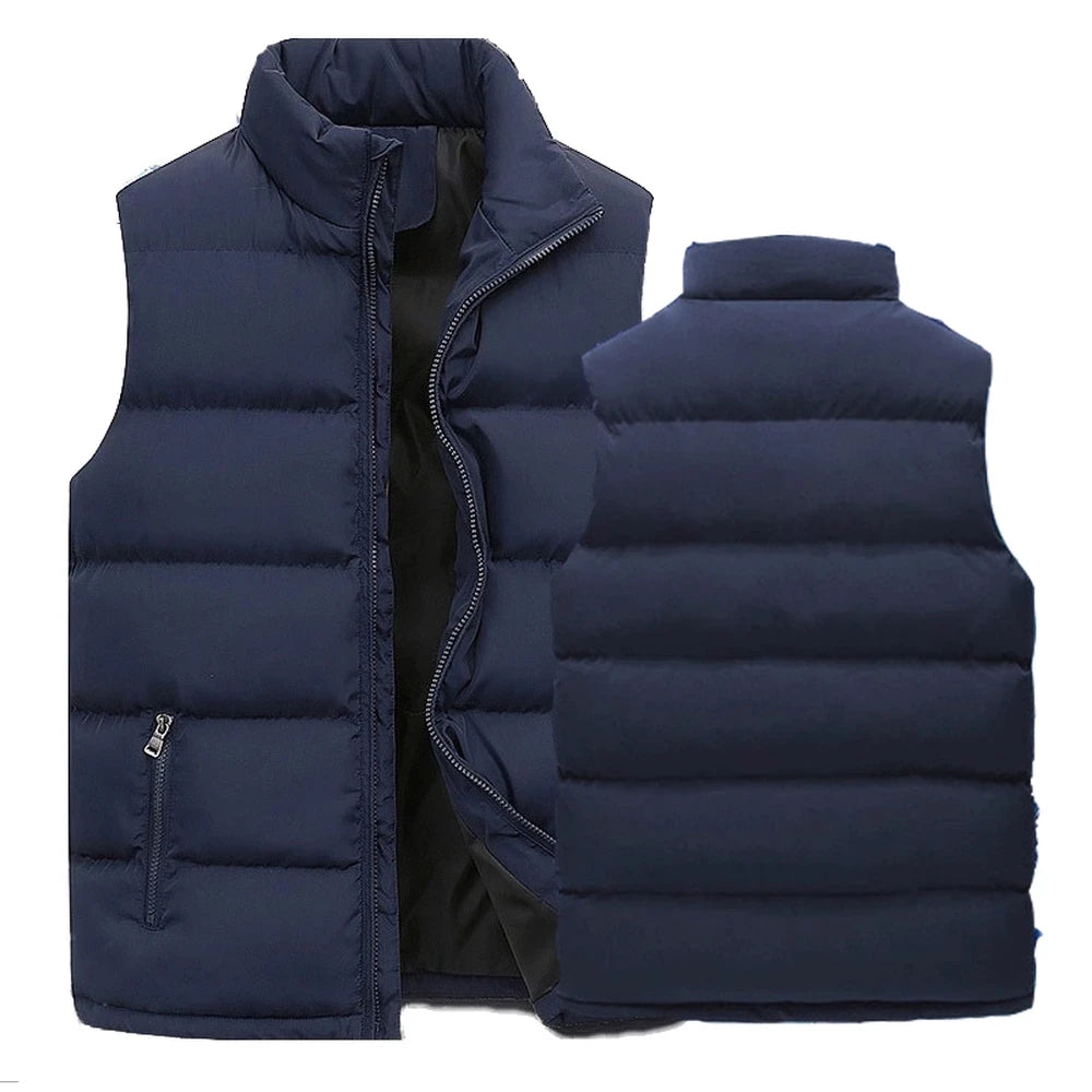 gilet da uomo  calde senza maniche Cappotto invernale con cerniera impermeabile