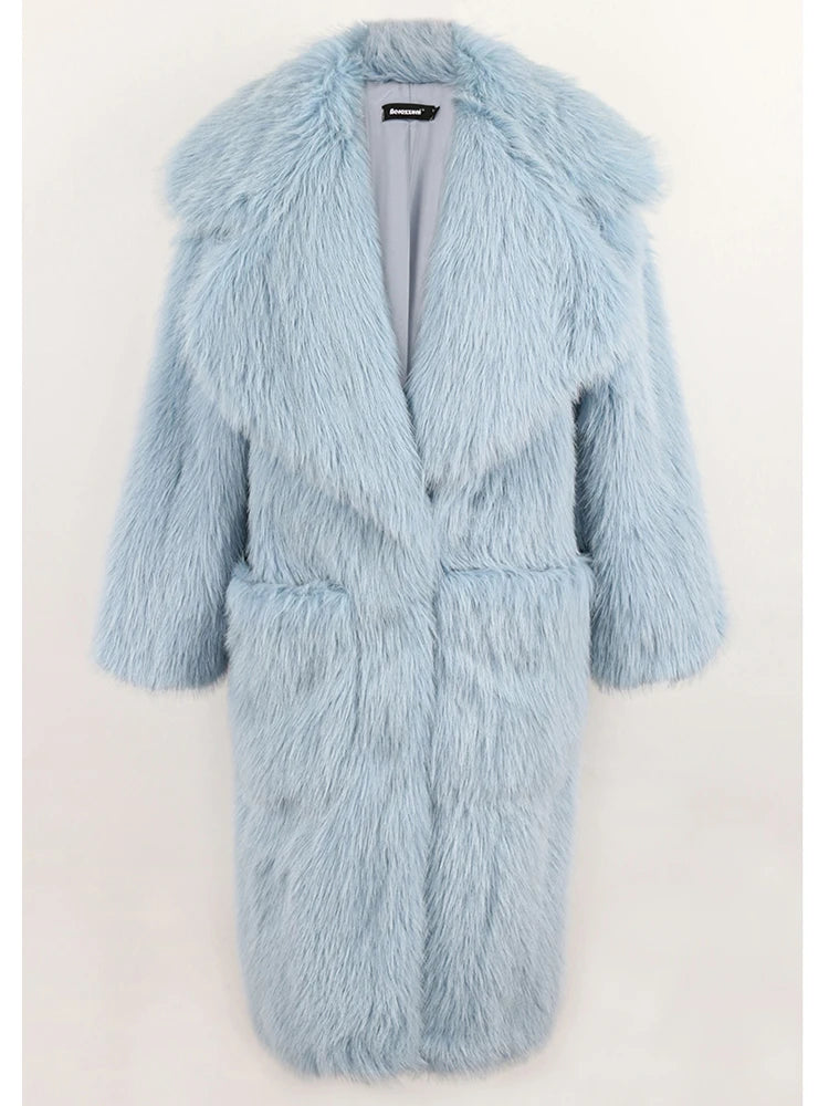 Pelliccia Sintetica Tasche Risvolto