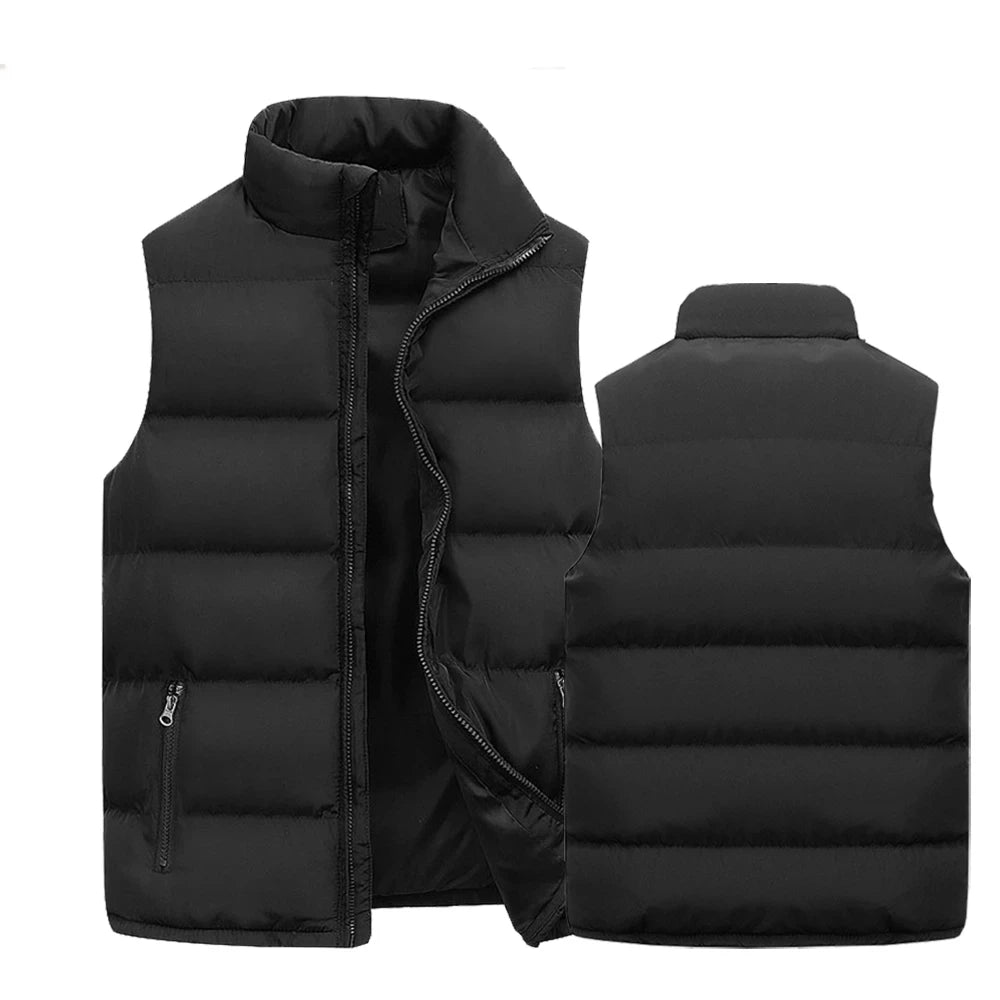 gilet da uomo  calde senza maniche Cappotto invernale con cerniera impermeabile