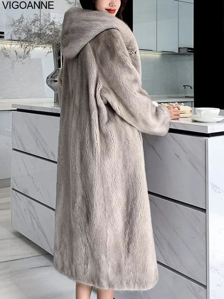 Cappotto lungo in pelliccia sintetica casual invernale donna